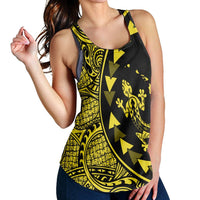Hawaiian Map Gecko Tattoo Kakau Polynesian Racerback Tank Yellow AH - Polynesian Pride