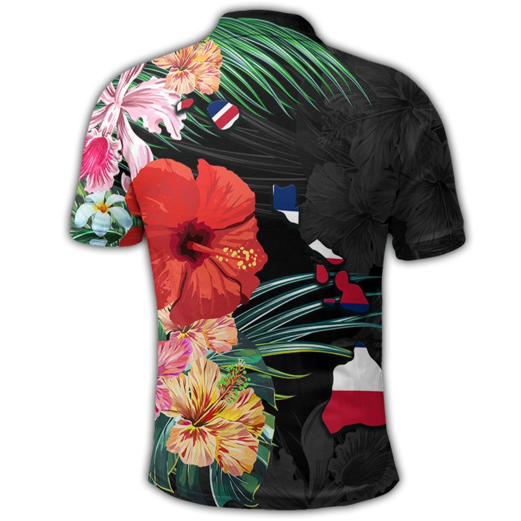Hawaiian Map Hawaii Flag Hibiscus Polynesian Polo Shirt - Polynesian Pride