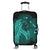 Hawaiian Map Heart Hula Girl Hibiscus Turquoise Polynesian Luggage Covers - AH Black - Polynesian Pride