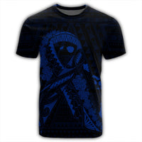 Hawaiian Map Heart Ribbon Cancer Hibiscus Blue Polynesian T Shirt - Polynesian Pride