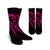 Hawaiian Map Heart Ribbon Cancer Hibiscus Pink Polynesian Crew Socks - AH Crew Socks White - Polynesian Pride