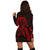 Hawaiian Map Heart Ribbon Cancer Hibiscus Red Polynesian Hoodie Dress - AH - Polynesian Pride