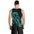 Hawaiian Map Heart Ribbon Cancer Hibiscus Turquoise Polynesian Tank Top - AH - Polynesian Pride