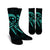 Hawaiian Map Heart Ribbon Cancer Hibiscus Turquoise Polynesian Crew Socks - AH Crew Socks White - Polynesian Pride
