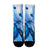 Hawaiian Map Hibiscus Flower Turtle Polynesian Crew Socks Blue - AH - Polynesian Pride