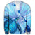 Hawaiian Map Hibiscus Flower Turtle Polynesian Sweatshirt Blue - AH - Polynesian Pride