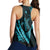 Hawaiian Map Hibiscus Turtle Fish Hook Polynesian Racerback Tank Blue - AH - Polynesian Pride