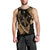 Hawaiian Map Hibiscus Turtle Fish Hook Polynesian Tank Top Gold - AH Black - Polynesian Pride