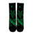 Hawaiian Map Hibiscus Turtle Fish Hook Polynesian Crew Socks Green - AH - Polynesian Pride