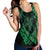 Hawaiian Map Hibiscus Turtle Fish Hook Polynesian Racerback Tank Green - AH - Polynesian Pride