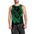 Hawaiian Map Hibiscus Turtle Fish Hook Polynesian Tank Top Green - AH Black - Polynesian Pride