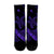 Hawaiian Map Hibiscus Turtle Fish Hook Polynesian Crew Socks Purple - AH - Polynesian Pride