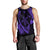 Hawaiian Map Hibiscus Turtle Fish Hook Polynesian Tank Top Purple - AH Black - Polynesian Pride