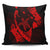 Hawaiian Map Hibiscus Turtle Fish Hook Polynesian Pillow Covers Red - AH Pillow Covers Black - Polynesian Pride