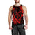 Hawaiian Map Hibiscus Turtle Fish Hook Polynesian Tank Top Red - AH Black - Polynesian Pride