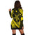 Hawaiian Map Hibiscus Turtle Fish Hook Polynesian Hoodie Dress Yellow - AH - Polynesian Pride