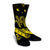 Hawaiian Map Hibiscus Turtle Fish Hook Polynesian Crew Socks Yellow - AH - Polynesian Pride