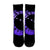 Hawaiian Map Hibiscus Turtle Polynesian Moon Crew Socks Purple - AH - Polynesian Pride