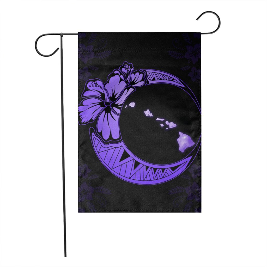 Hawaiian Map Hibiscus Turtle Polynesian Moon Flag Purple - AH - Polynesian Pride