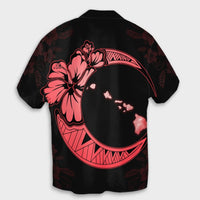 Hawaiian Map Hibiscus Turtle Polynesian Moon Hawaiian Shirt Red - AH - Polynesian Pride