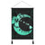 Hawaiian Map Hibiscus Turtle Polynesian Moon Hanging Poster Turquoise - AH Hanging Poster Cotton And Linen - Polynesian Pride