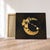 Hawaiian Map Hibiscus Turtle Polynesian Moon Canvas Yellow - AH Canvas Poly-cotton - Polynesian Pride