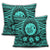 Hawaiian Map Honu Hibiscus Tropic Turquoise Polynesian Pillow Covers - AH - Polynesian Pride