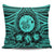 Hawaiian Map Honu Hibiscus Tropic Turquoise Polynesian Pillow Covers - AH Pillow Covers Black - Polynesian Pride