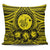 Hawaiian Map Honu Hibiscus Tropic Yellow Polynesian Pillow Covers - AH Pillow Covers Black - Polynesian Pride