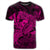 Hawaiian Map Hula Girl Hibiscus Kanaka Polynesian T Shirt Pink - Polynesian Pride