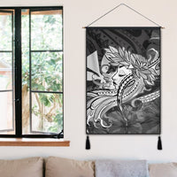 Hawaiian Map Hula Girl Hibiscus Kanaka Polynesian Hanging Poster - White - AH - Polynesian Pride