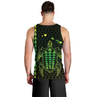 Hawaiian Map Kakau Turtle Polynesian Tank Top - Green - AH - Polynesian Pride