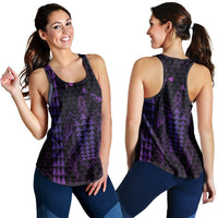 Hawaiian Map Kakau Turtle Polynesian Racerback Tank - Purple - AH Black - Polynesian Pride