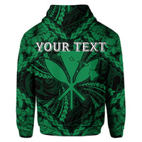 Custom Hawaiian Map Kanaka Hibiscus Green Polynesian Hoodie - Polynesian Pride