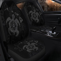 Hawaiian Map Kanaka Hibiscus Turtle Gray Polynesian Car Seat Covers - AH - Polynesian Pride