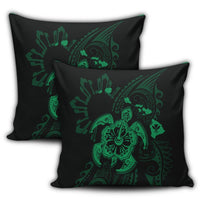 Hawaiian Map Kanaka Hibiscus Turtle Green Polynesian Pillow Covers - AH - Polynesian Pride