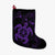 Hawaiian Map Kanaka Hibiscus Turtle Purple Polynesian Christmas Stocking - AH Christmas Stocking 26 X 42 cm Black - Polynesian Pride