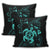 Hawaiian Map Kanaka Hibiscus Turtle Turquoise Polynesian Pillow Covers - AH - Polynesian Pride