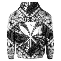Custom Hawaiian Map Kanaka Hibiscus White Polynesian Hoodie - Polynesian Pride