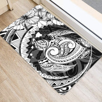 Hawaiian Map Kanaka Honu Hibiscus Globular Polynesian Door Mat White AH - Polynesian Pride