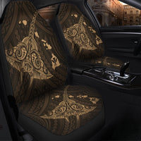 Hawaiian Map Kanaka Manta Ray Polynesian Car Seat Covers Gold - AH - Polynesian Pride