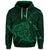 Custom Hawaiian Map Kanaka Manta Ray Polynesian Hoodie Green - Polynesian Pride