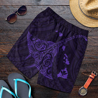 Hawaiian Map Kanaka Manta Ray Polynesian Men's Shorts Purple - AH Art - Polynesian Pride