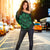 Hawaiian Map Kanaka Turtles Circle Style Green Polynesian Women's Off Shoulder Sweater - AH - Polynesian Pride