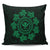 Hawaiian Map Kanaka Turtles Circle Style Green Polynesian Pillow Covers - AH Pillow Covers Black - Polynesian Pride