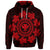 Custom Hawaiian Map Kanaka Turtles Circle Style Red Polynesian Hoodie - Polynesian Pride