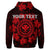 Custom Hawaiian Map Kanaka Turtles Circle Style Red Polynesian Hoodie - Polynesian Pride