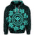 Hawaiian Map Kanaka Turtles Circle Style Turquoise Polynesian Hoodie - Polynesian Pride