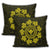 Hawaiian Map Kanaka Turtles Circle Style Yellow Polynesian Pillow Covers - AH - Polynesian Pride