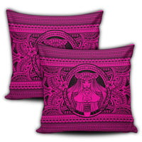 Hawaiian Map Madame Pele Kanaka Plumeria Polynesian Pillow Covers Pink AH - Polynesian Pride